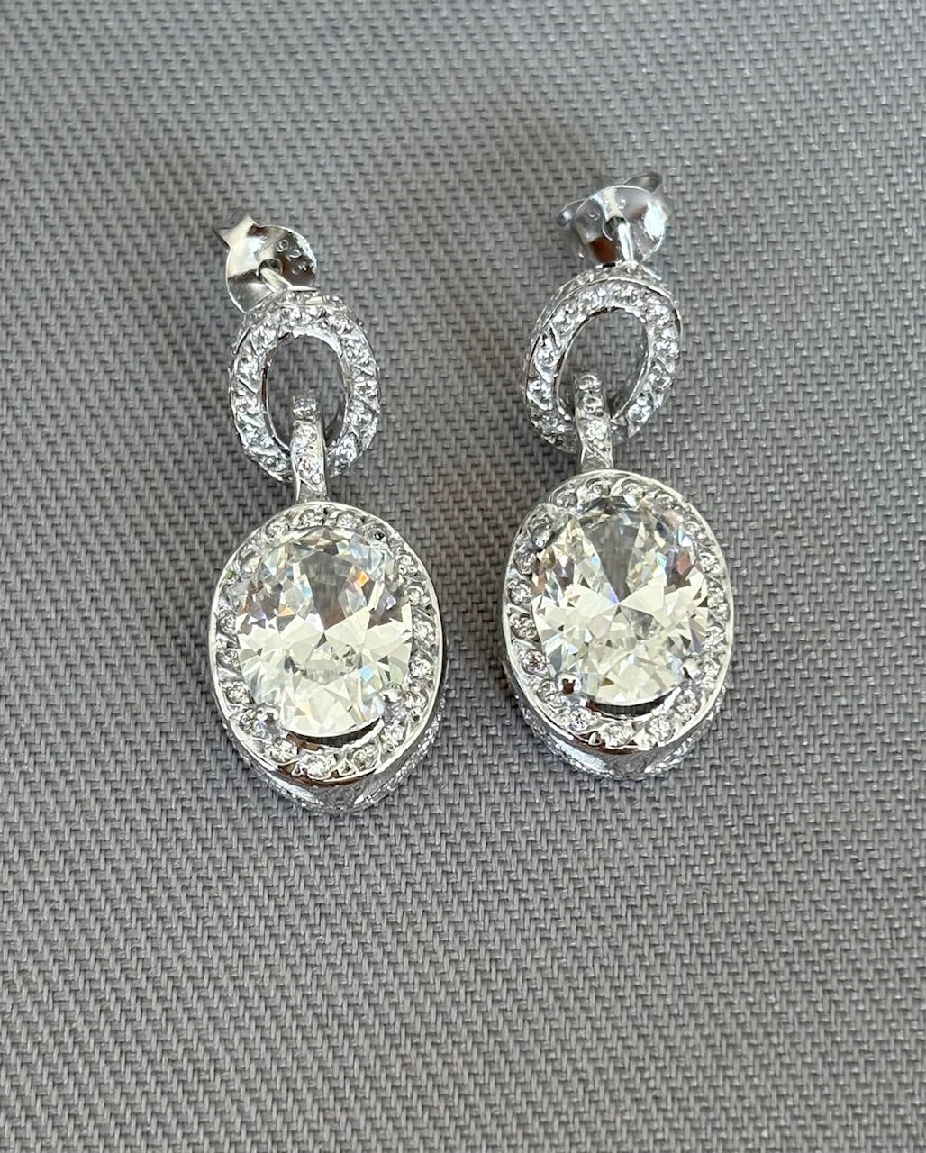 Cubic Zirconia & Sterling Silver Earrings