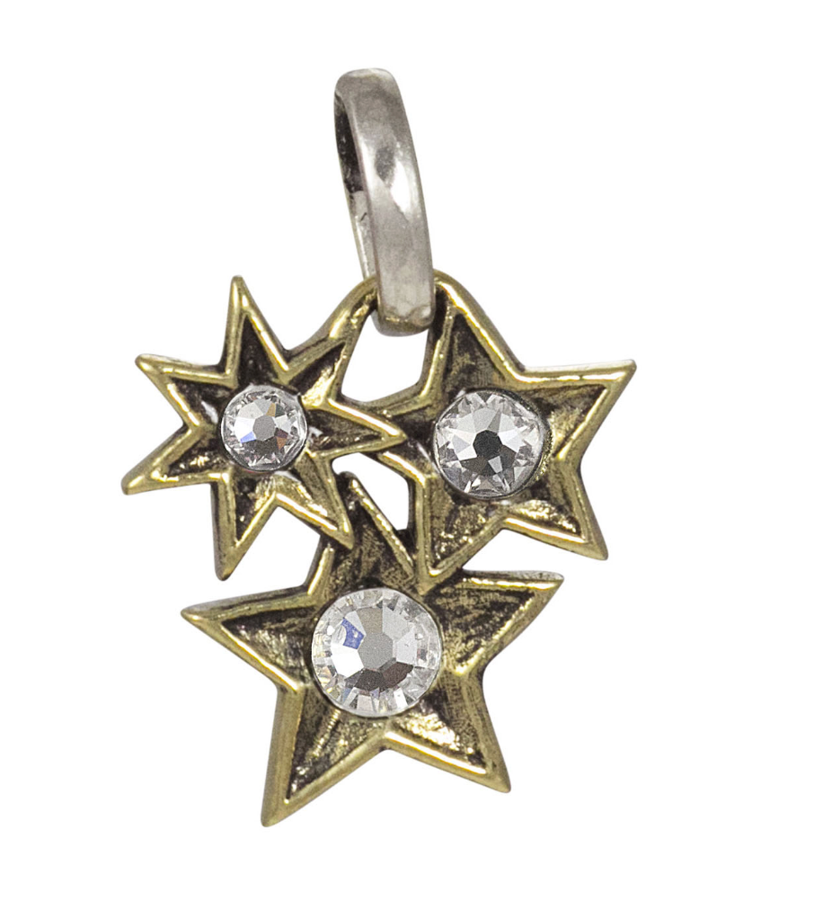 Star-shaped pendant with three swarovski crystals by Waxing Poetic