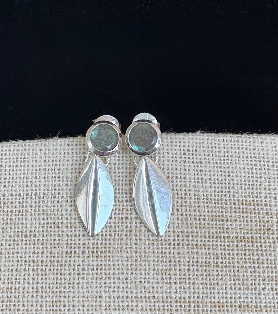 Sterling silver stud earrings with gemstones 