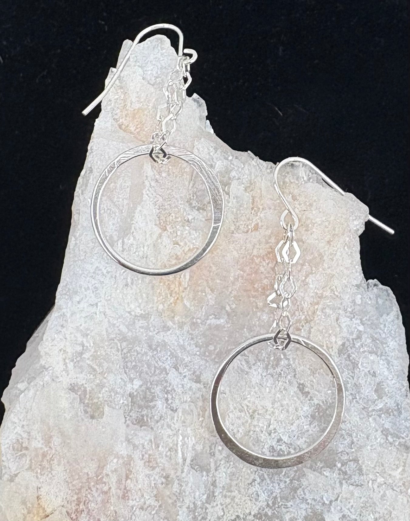 Sterling silver hoop earrings. Handmade. 