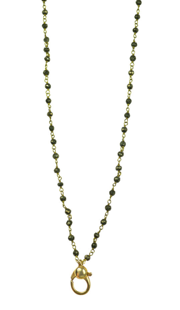 Necklace with  a gold clasp on a white background