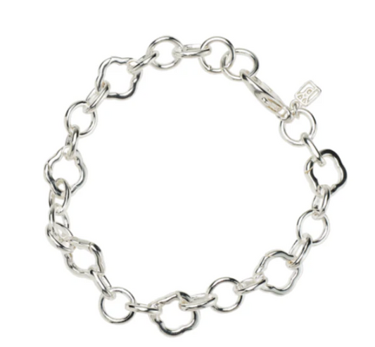 Waxing Poetic Stelring Silver Ongoing Ballad Charm bracelet on a white background