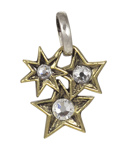 Star-shaped pendant with three swarovski crystals by Waxing Poetic