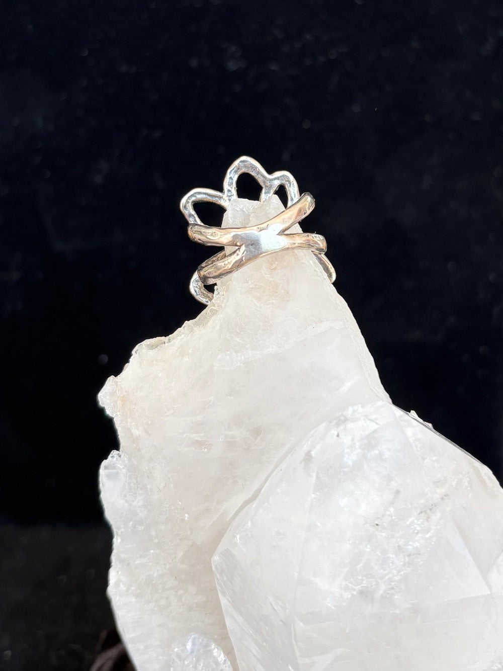 Waxing Poetic back of open flower ring